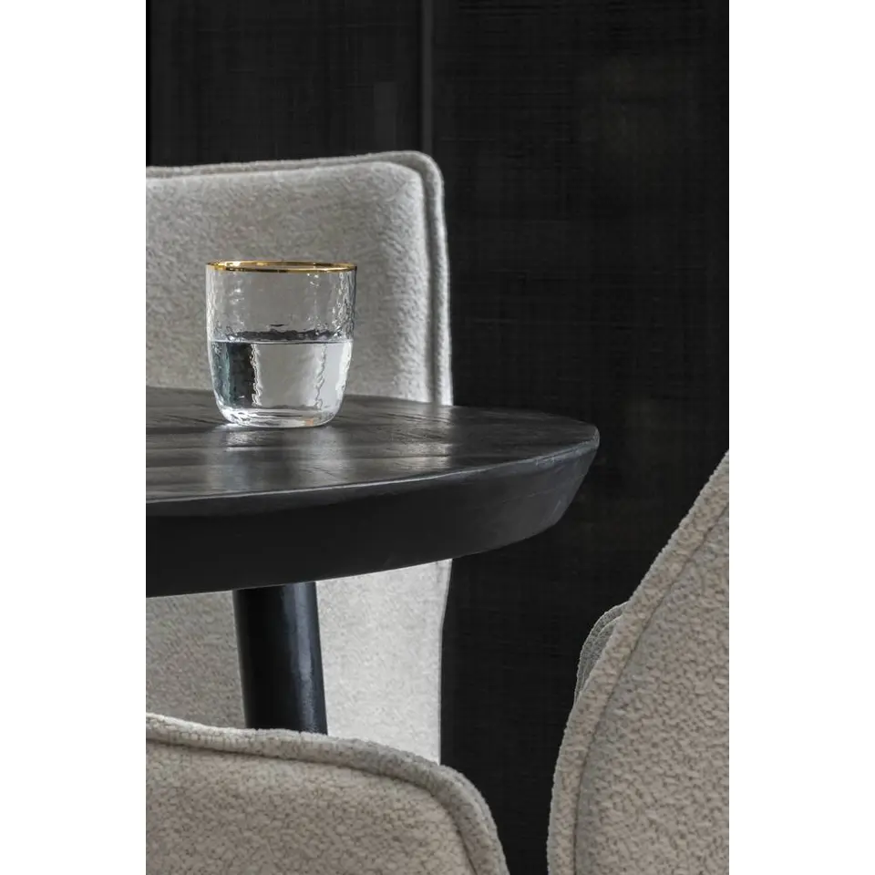 Eetkamertafel Lexy rond - mangohout/zwart - 76xØ120 cm
