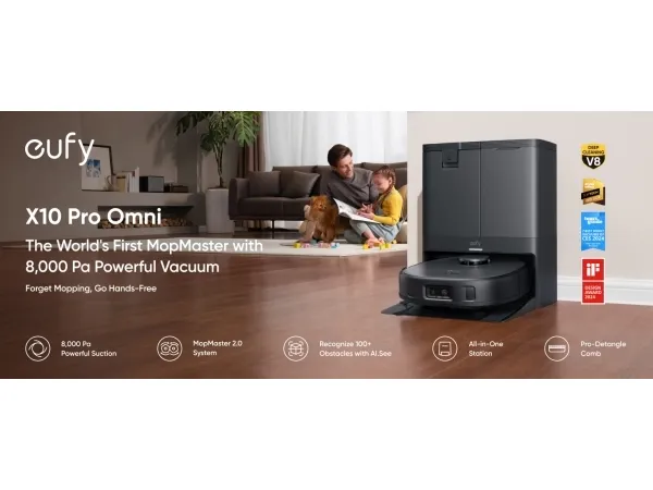 Eufy X10 Pro Omni, Sort, Rund, 2,5 L, 3 L, 113,5 mm, 327 mm