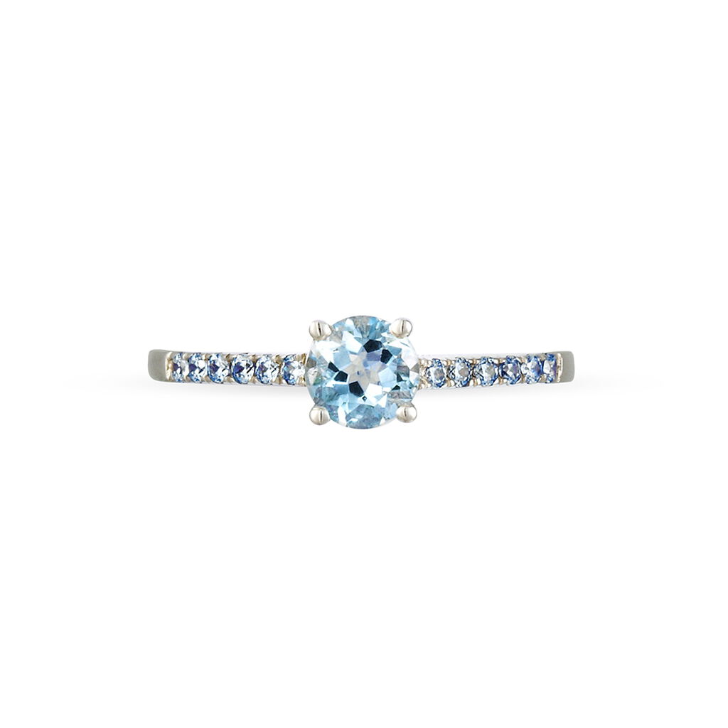Bague Manon Or Blanc Saphir Et Diamant