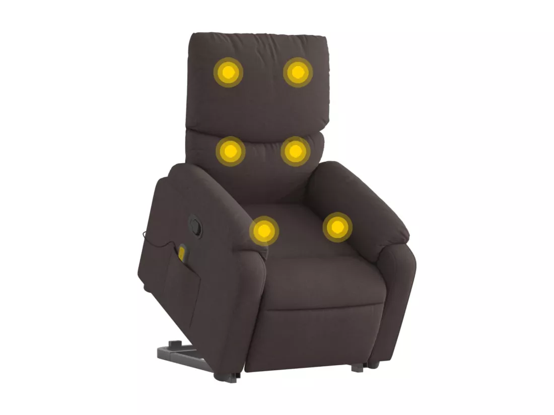 Fauteuil inclinable de massage Marron foncé Tissu