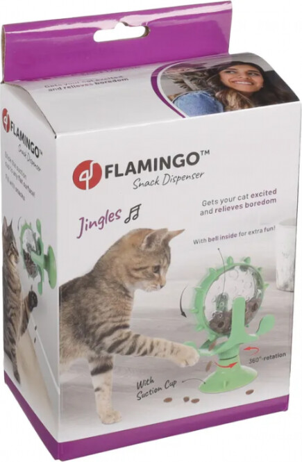 Snack Dispenser Legetøj Til Katte - Flamingo - 16 CM