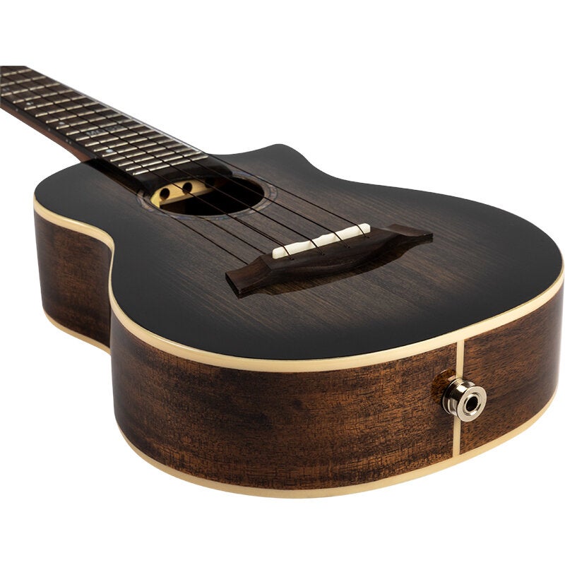 Flight Peter Moss Signature Moonburst Stain elektrisch-akoestische concert ukelele met deluxe gigbag