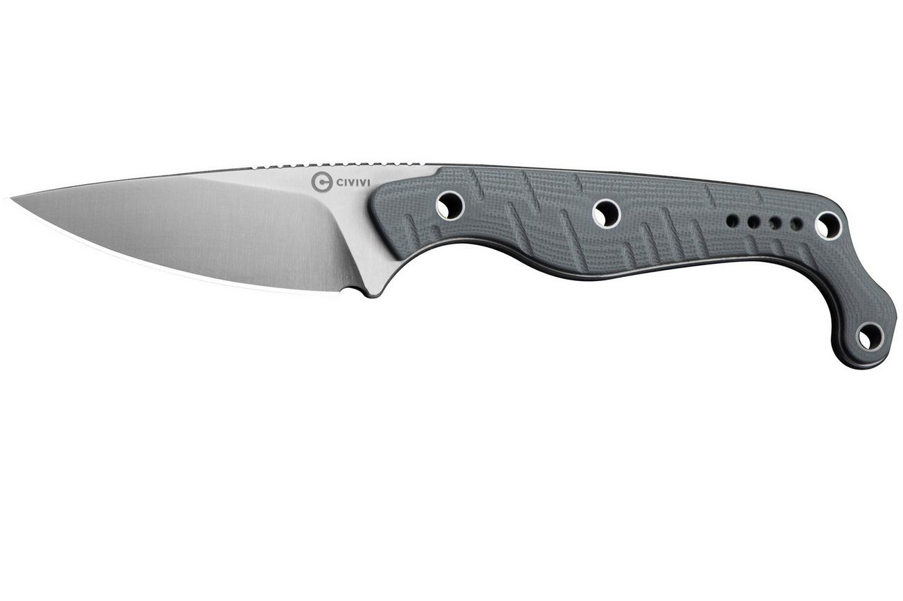 Civivi SŌKN C22027-2 Satin Nitro-V, Gray G10, vaststaand mes, Kyle Lamb design