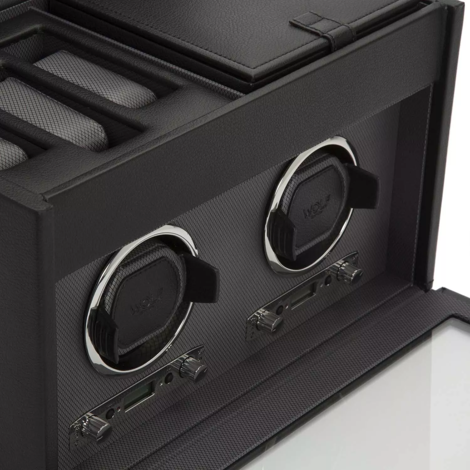 Wolf Viceroy Watch Winder 2 ure Sort Imiteret Læder 456202