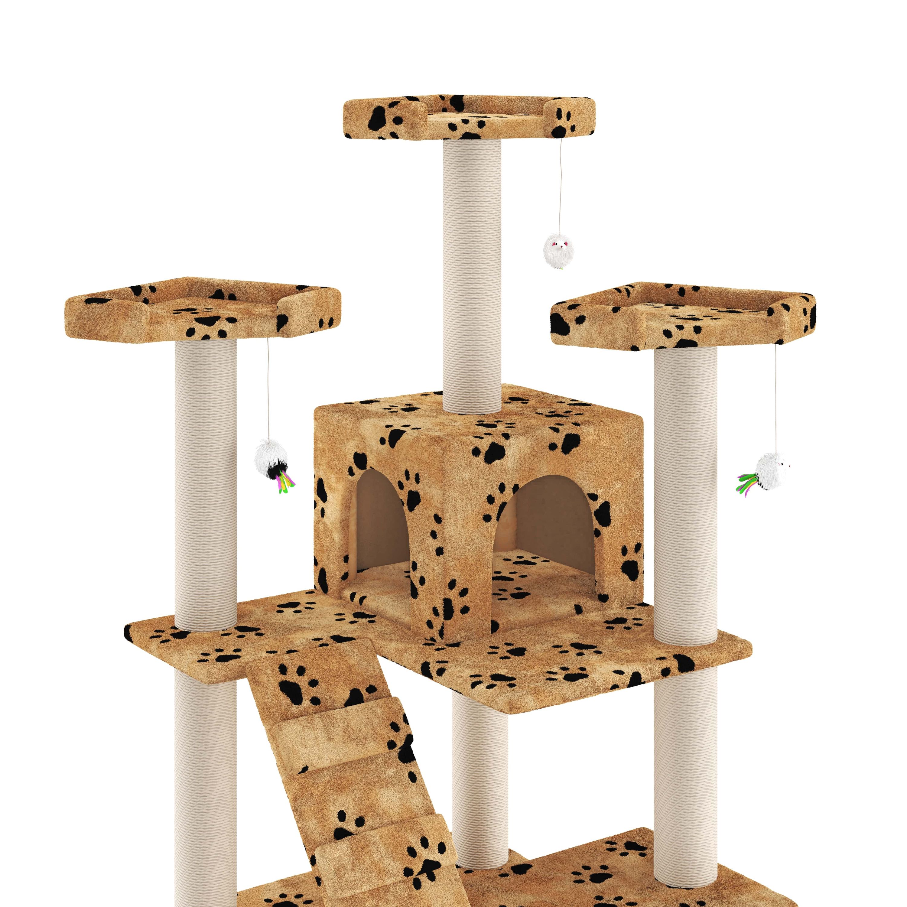 Katzenbaum MIRO 182 cm beige mit Pfoten