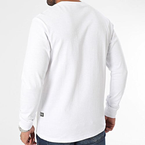 Tee Shirt Manches Longues Old School Chest D23875-C336 Blanc