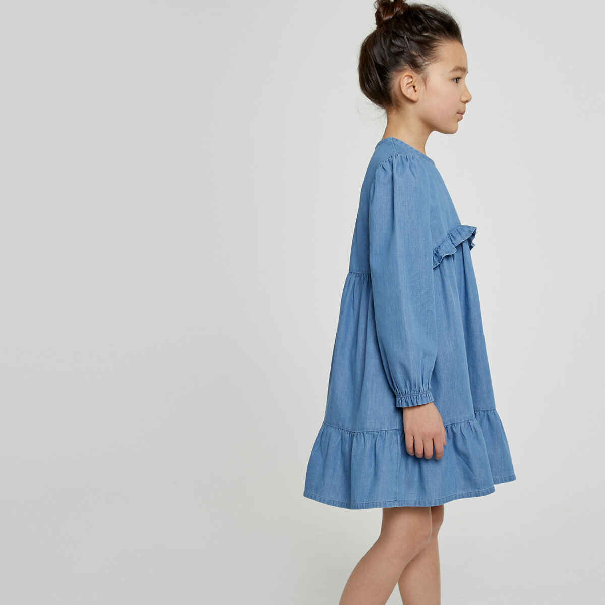 COLEÇÃO LA REDOUTE<br>Vestido jeans leve com mangas compridas