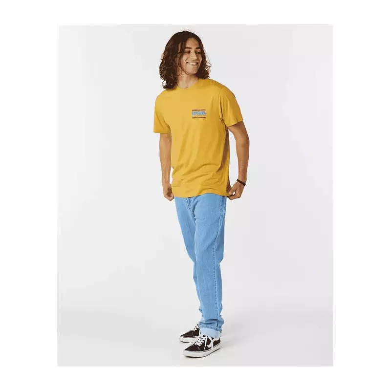 Teeshirt RIPCURL Down The Line Sstee Mustard Gold M