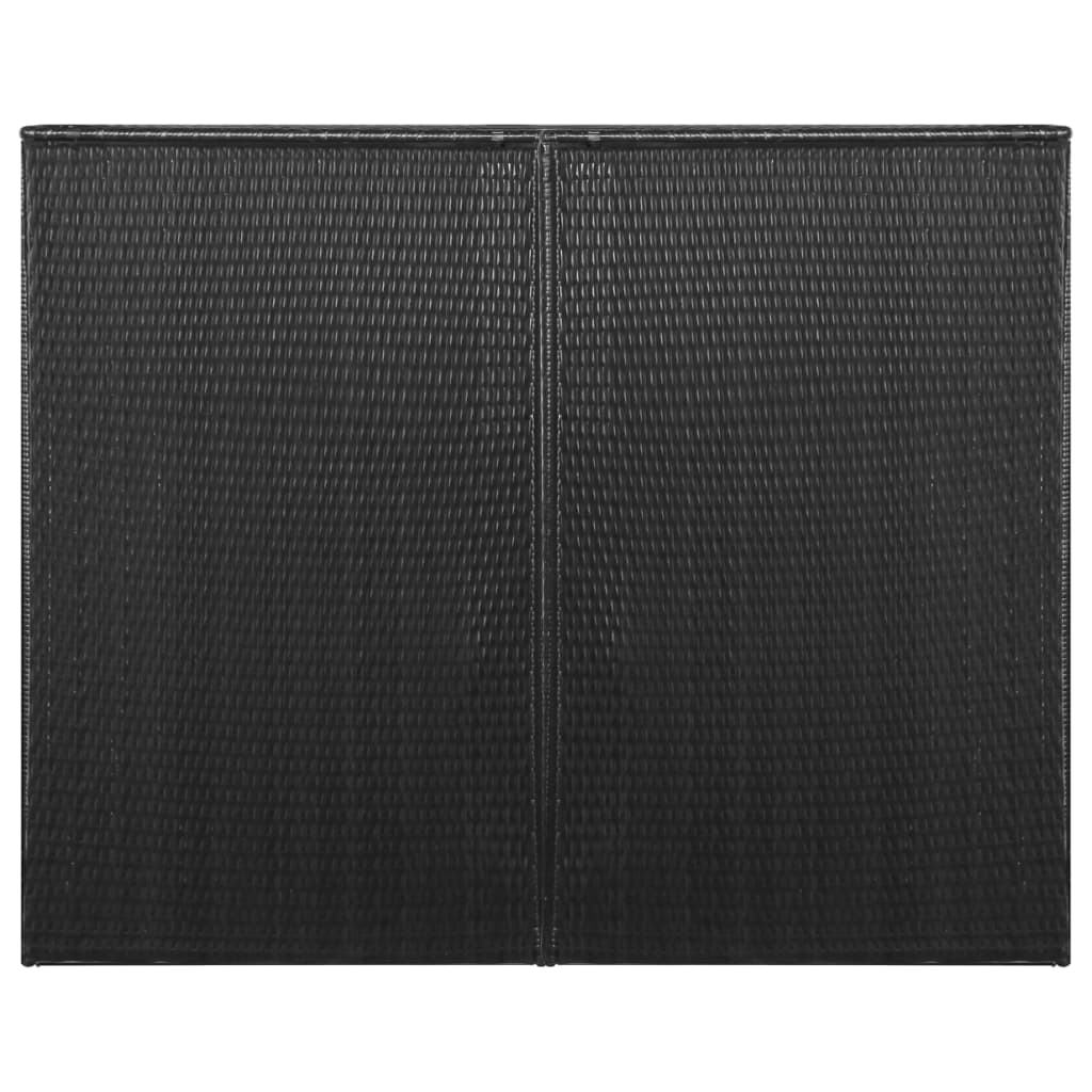 Abri pour poubelle double noir 153x78x120 cm résine tressée
