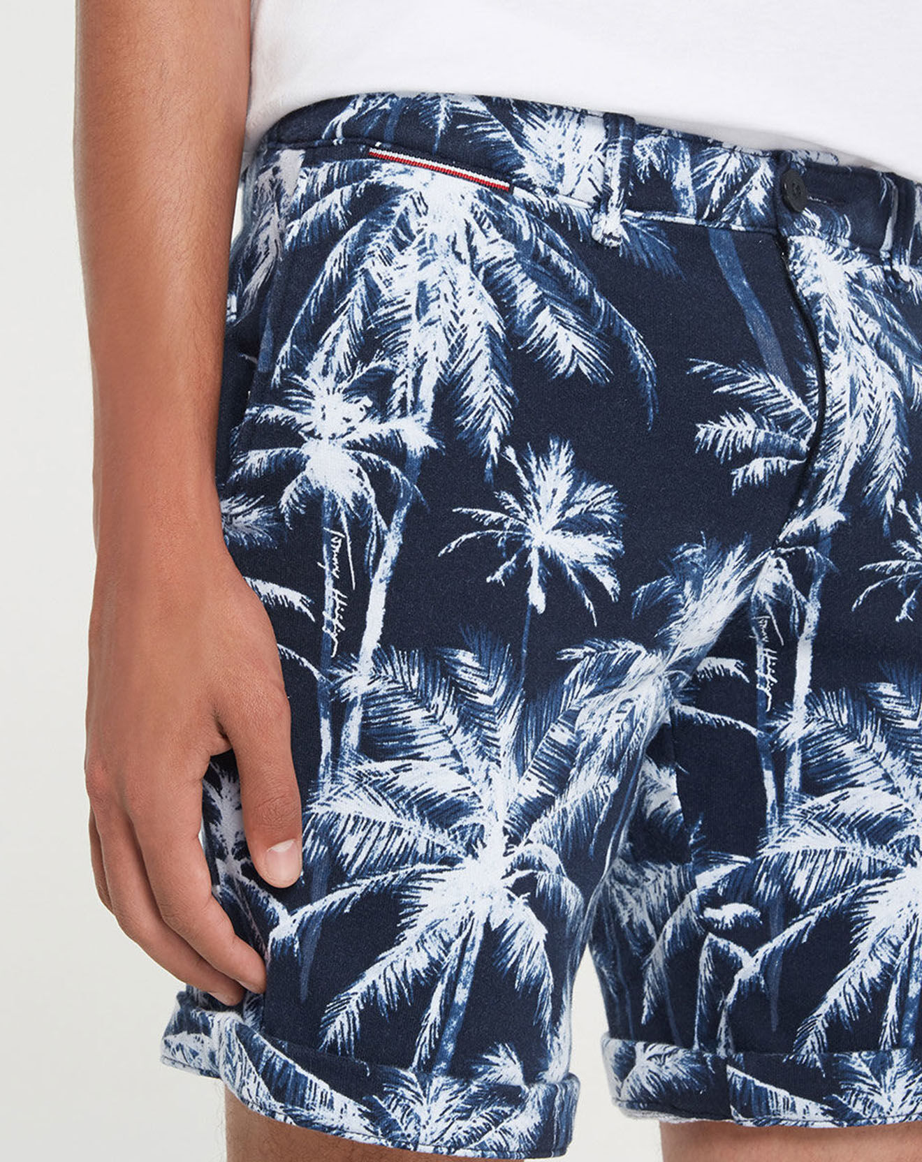 Tommy Hilfiger Bermuda 100% Coton Bio Brooklyn Palm bleu marine