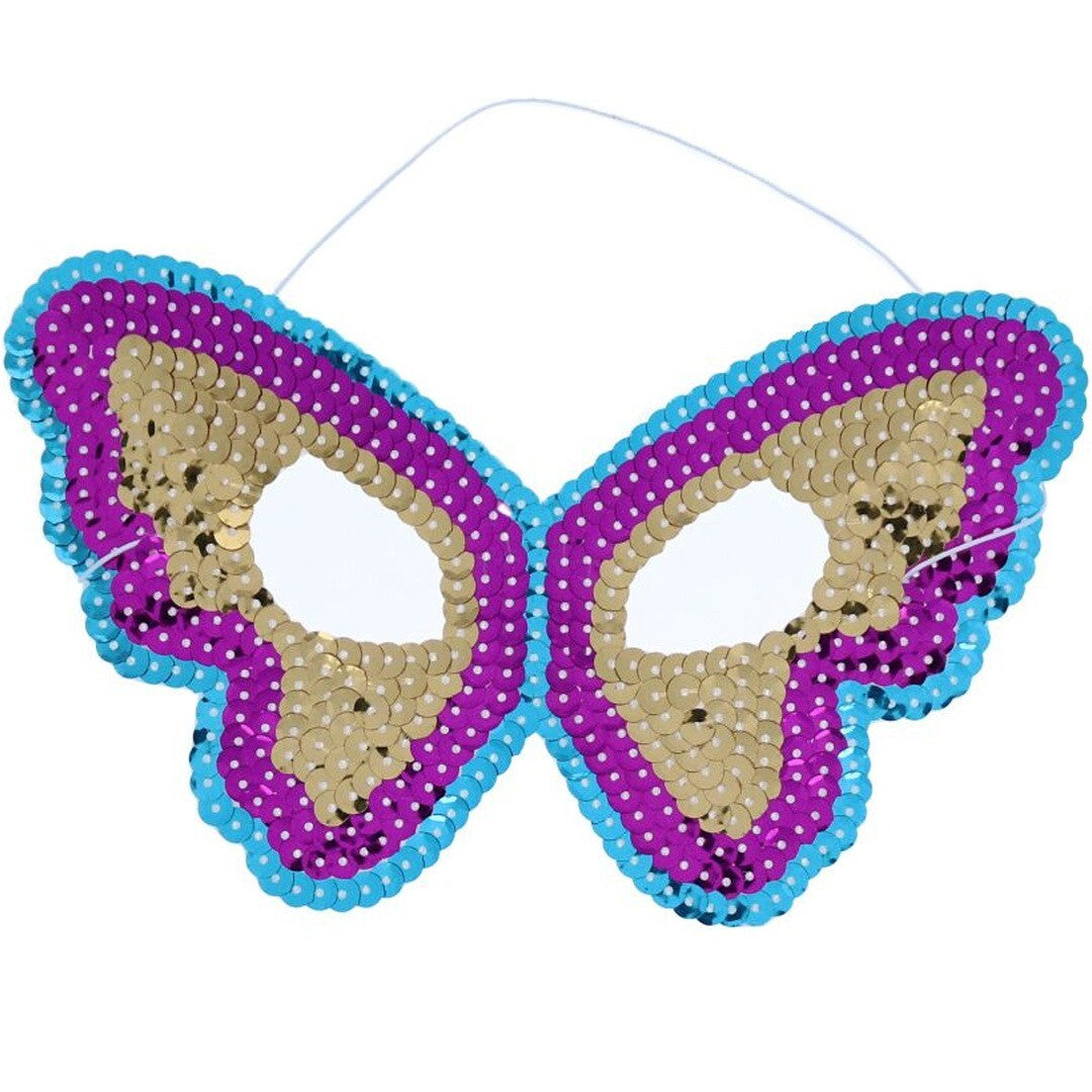 Le petit souk masker vlinder - blauw - roze