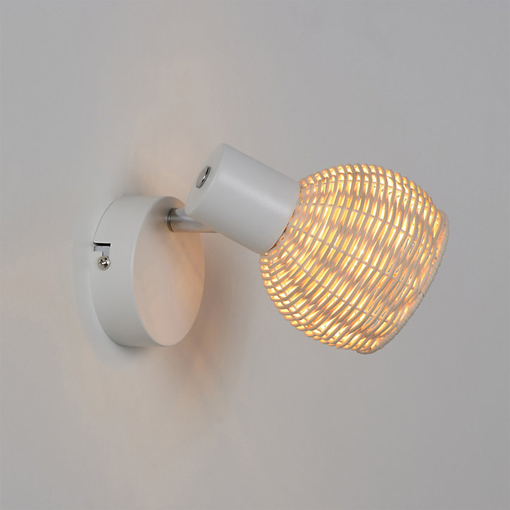 Spot patère E14 40W Corep Calanques blanc L.10 x H.13 x P.14 cm