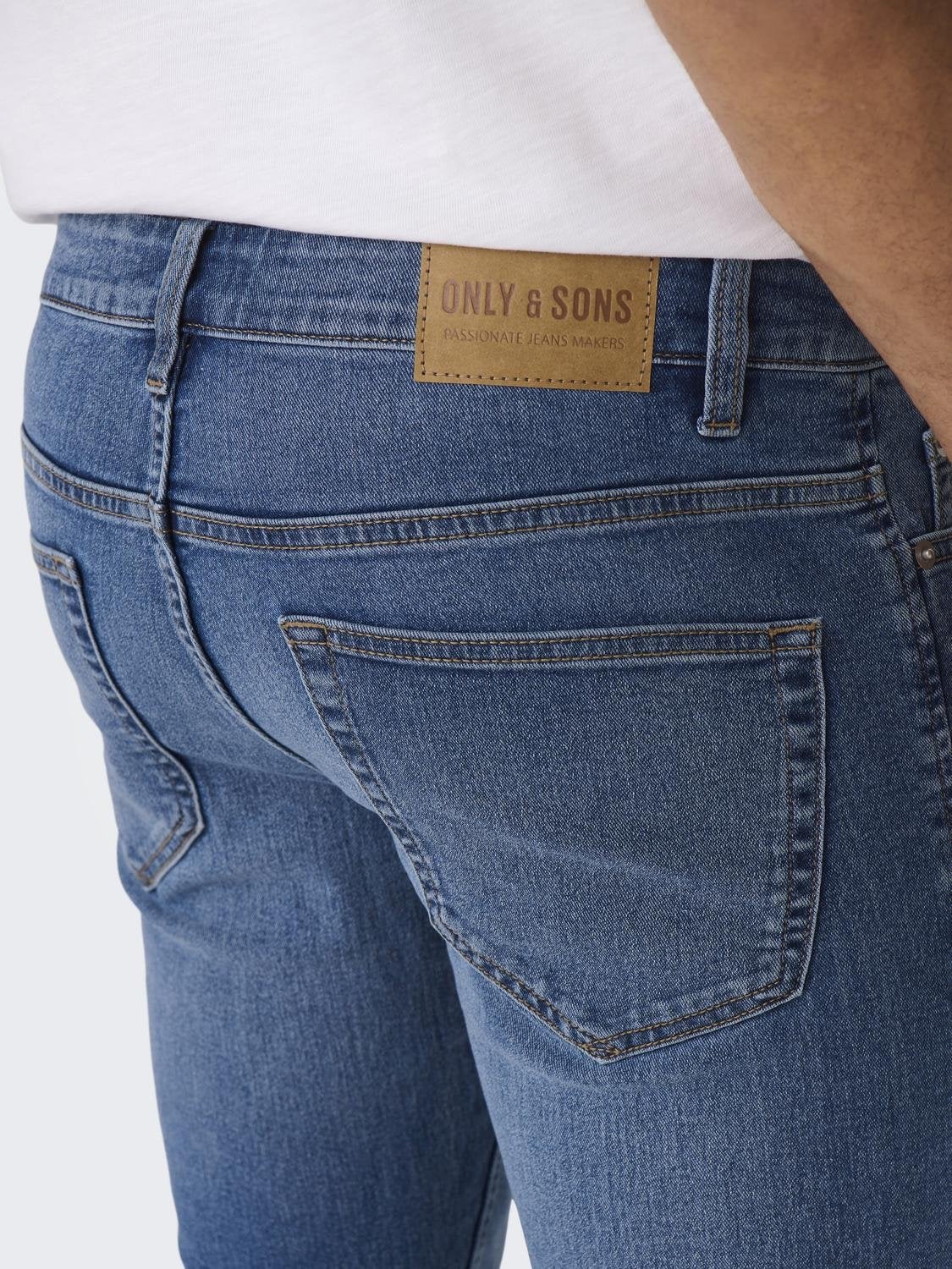 ONSLOOM Mid Rise Slim Fit Jeans Light Medium Blue Denim