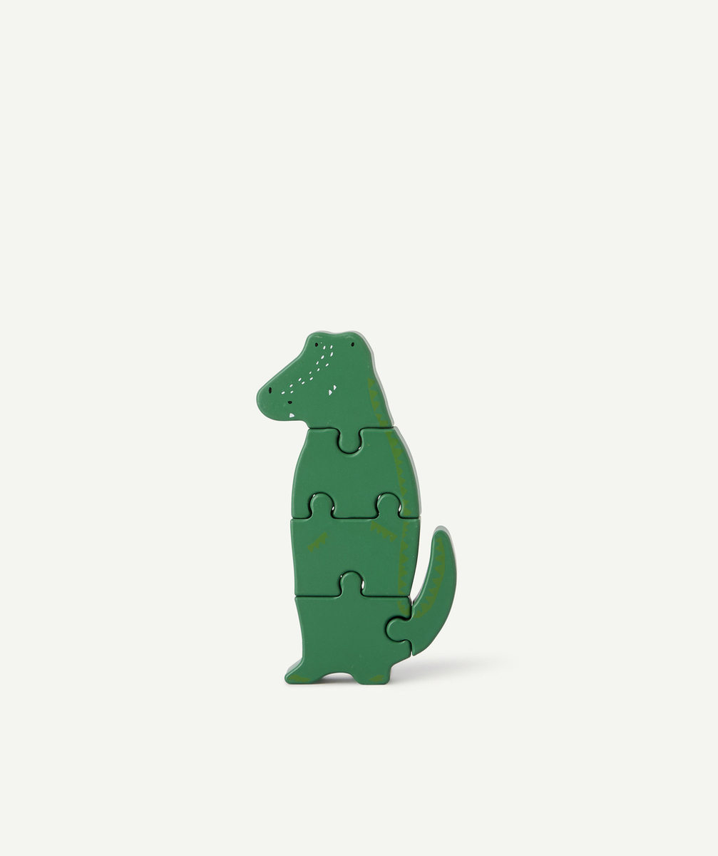 TRIXIEPUZZLE 4 PIÈCES EN BOIS CROCODILE BÉBÉ