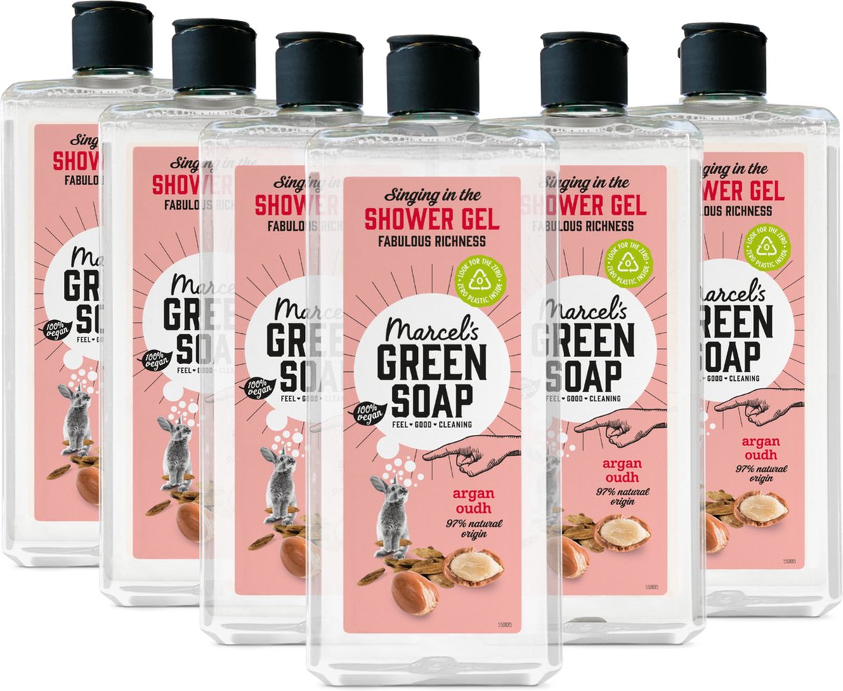6x Marcel’s Green Soap Shower gel Argan & Oudh (300 ml)