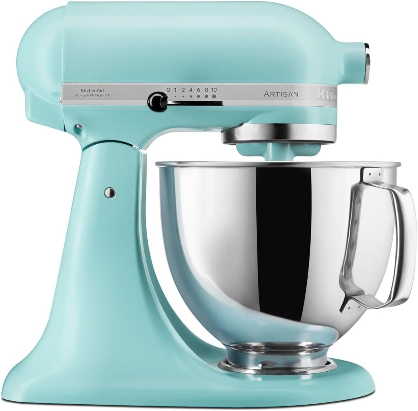 KitchenAid Küchenmaschine - Artisan - Kippbarem Food Processor - Teigknetmaschine mit 3 Zubehör und Schüssel aus Edelstahl - 4.8 L - Mineral water 5KSM125EMI