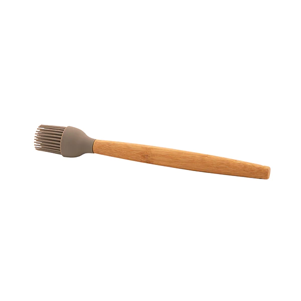Pinceau en silicone avec manche en bambou 25 cm taupe Point Virgule