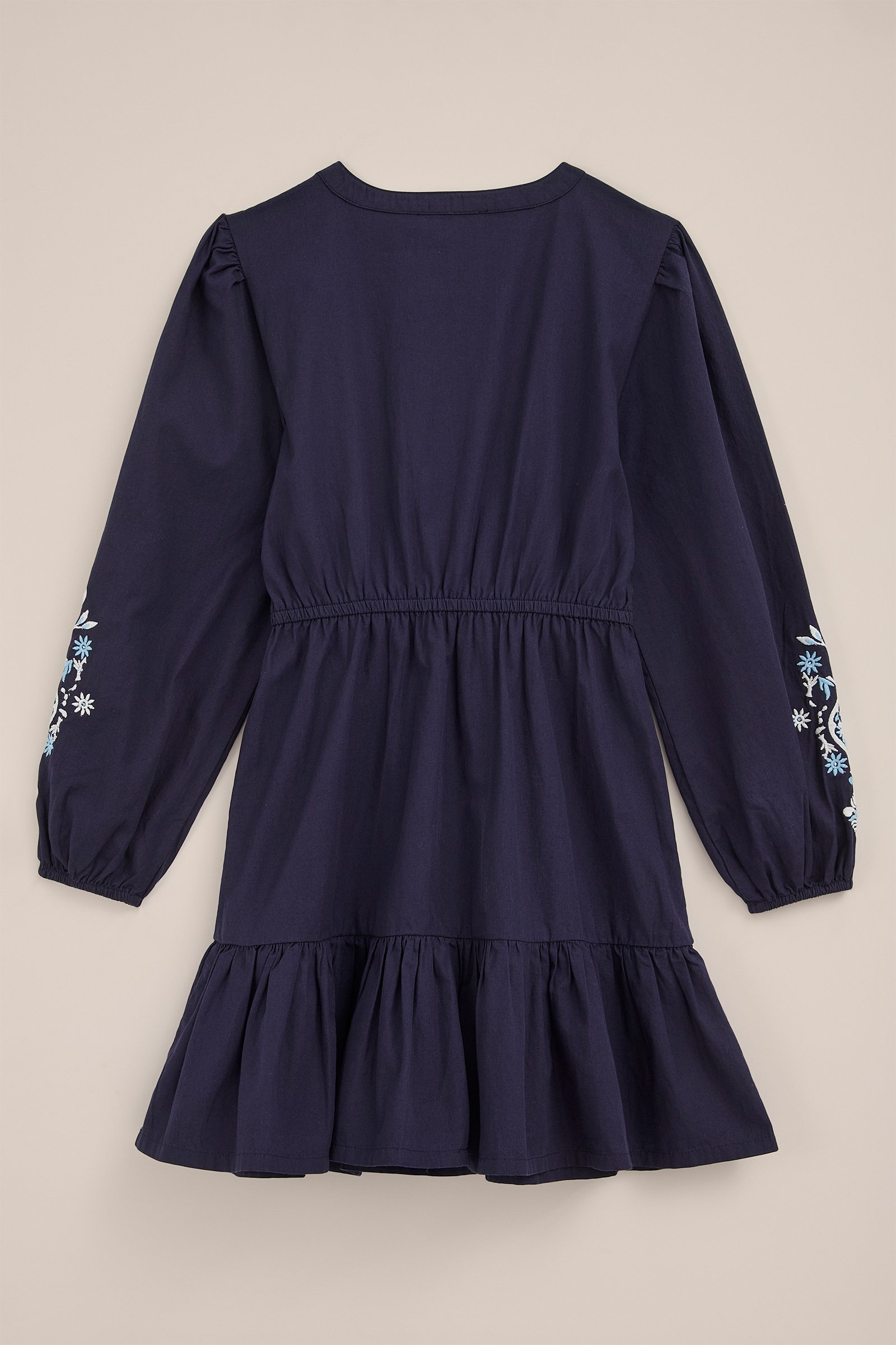 Meisjes jurk met embroidery WE Fashion Donkerblauw
