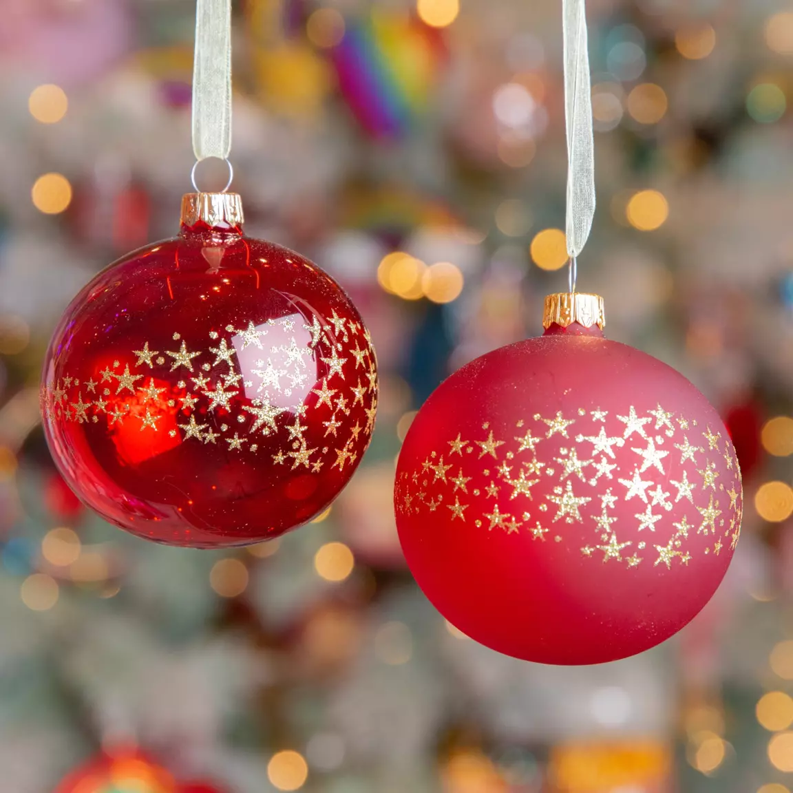 Lot de 6 boules de Noël (D80 mm) en verre Koss Rouge