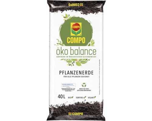 COMPO eco balance potgrond (51 zakken x 40 liter = 2,04 m³) 1 pallet turfvrije, veganistische biologische universele grond