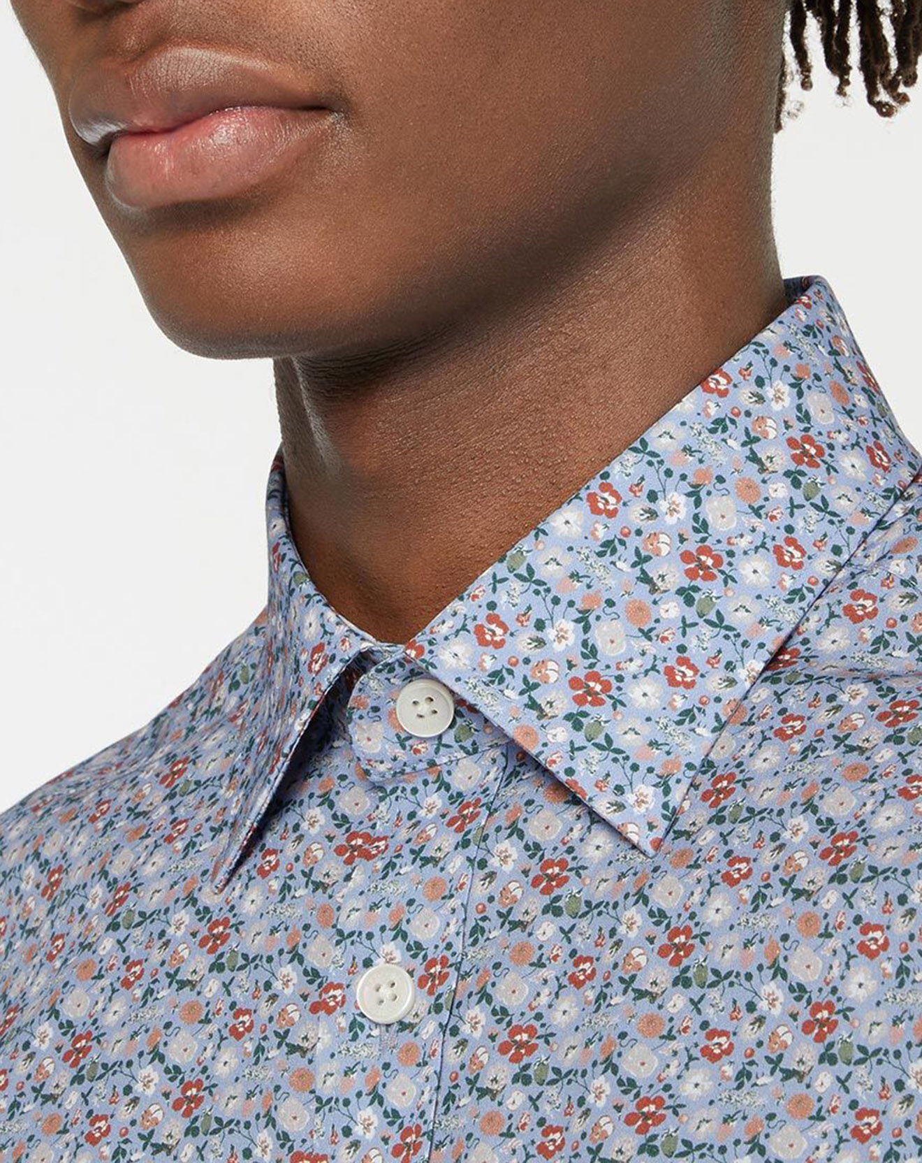 Hackett London Chemise Slim Fit à imprimé floral bleue