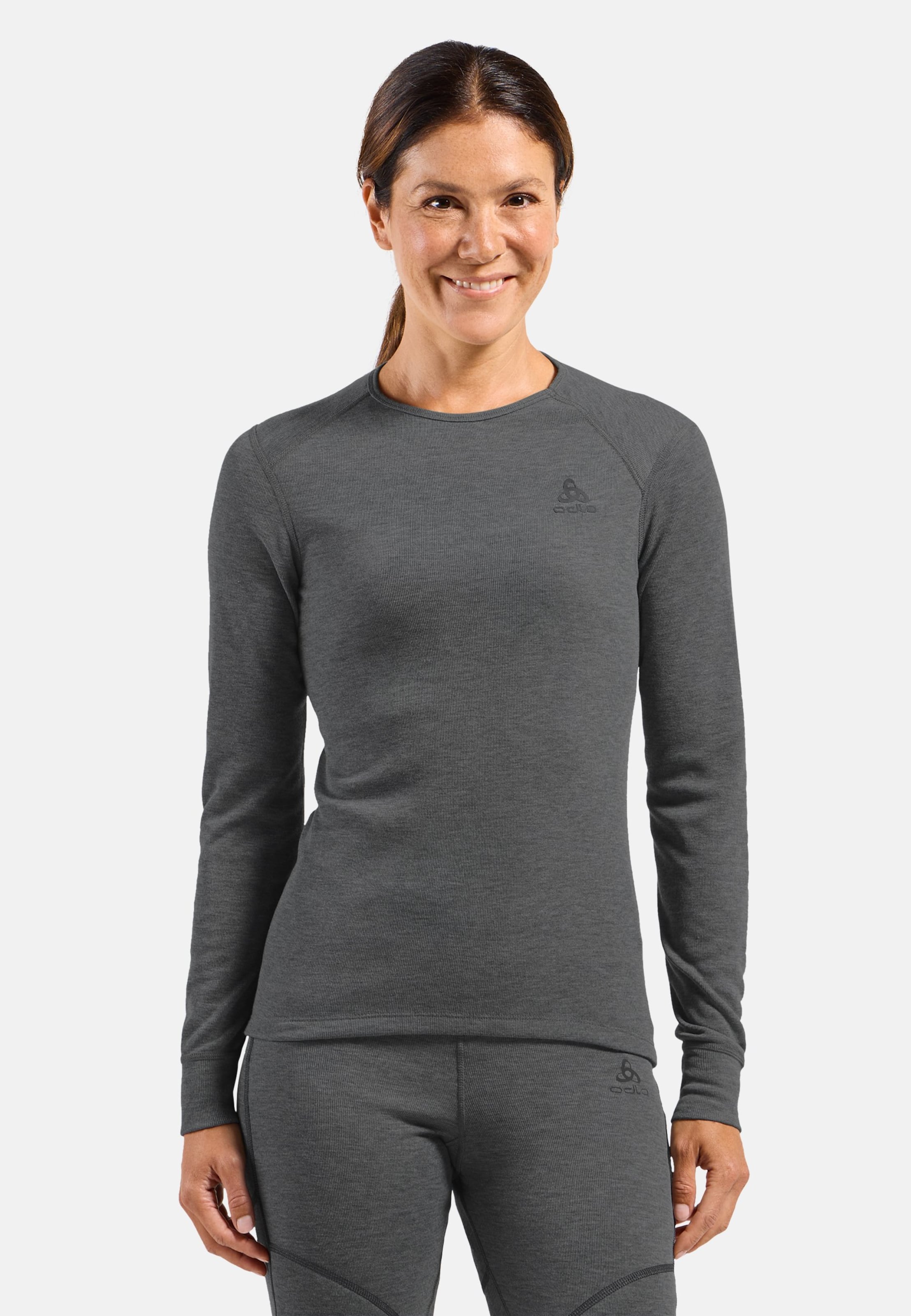 Active Warm Base Layer Langarmshirt in odlo steel grey melange