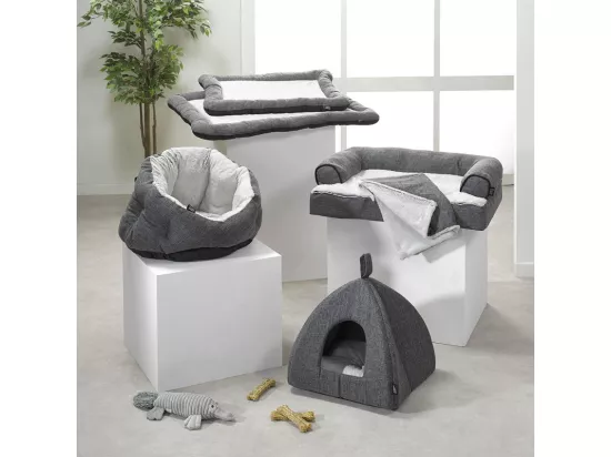 Coussin rectangle en textile pour chats et chiens - Gris anthractite - L 70 x l 50 cm - Gamme Cocoon