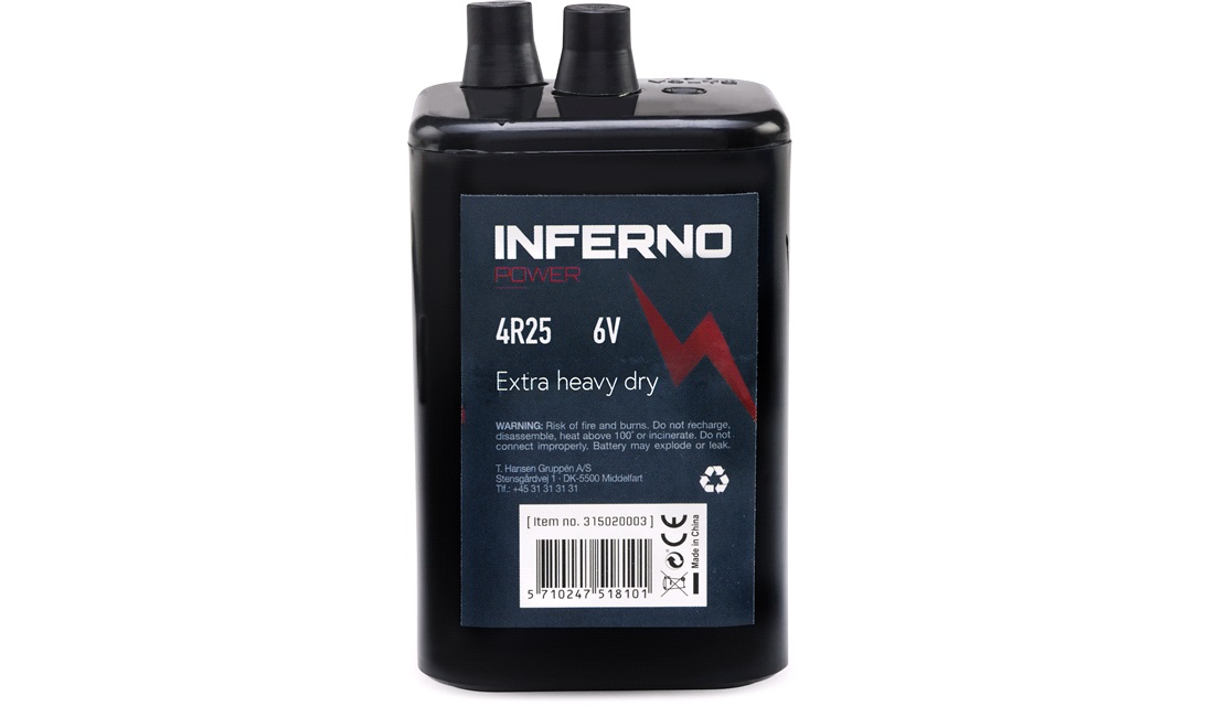 Batteri, 6 volt med fjeder, 4R25