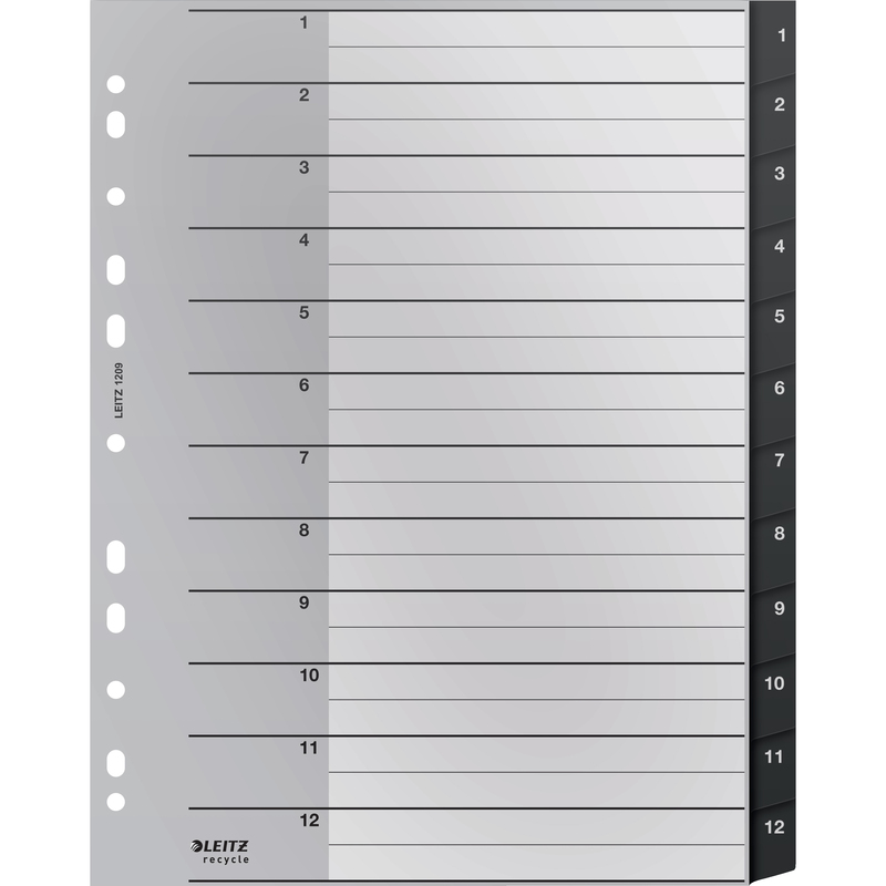Leitz Register Recycle, A4, 1-12