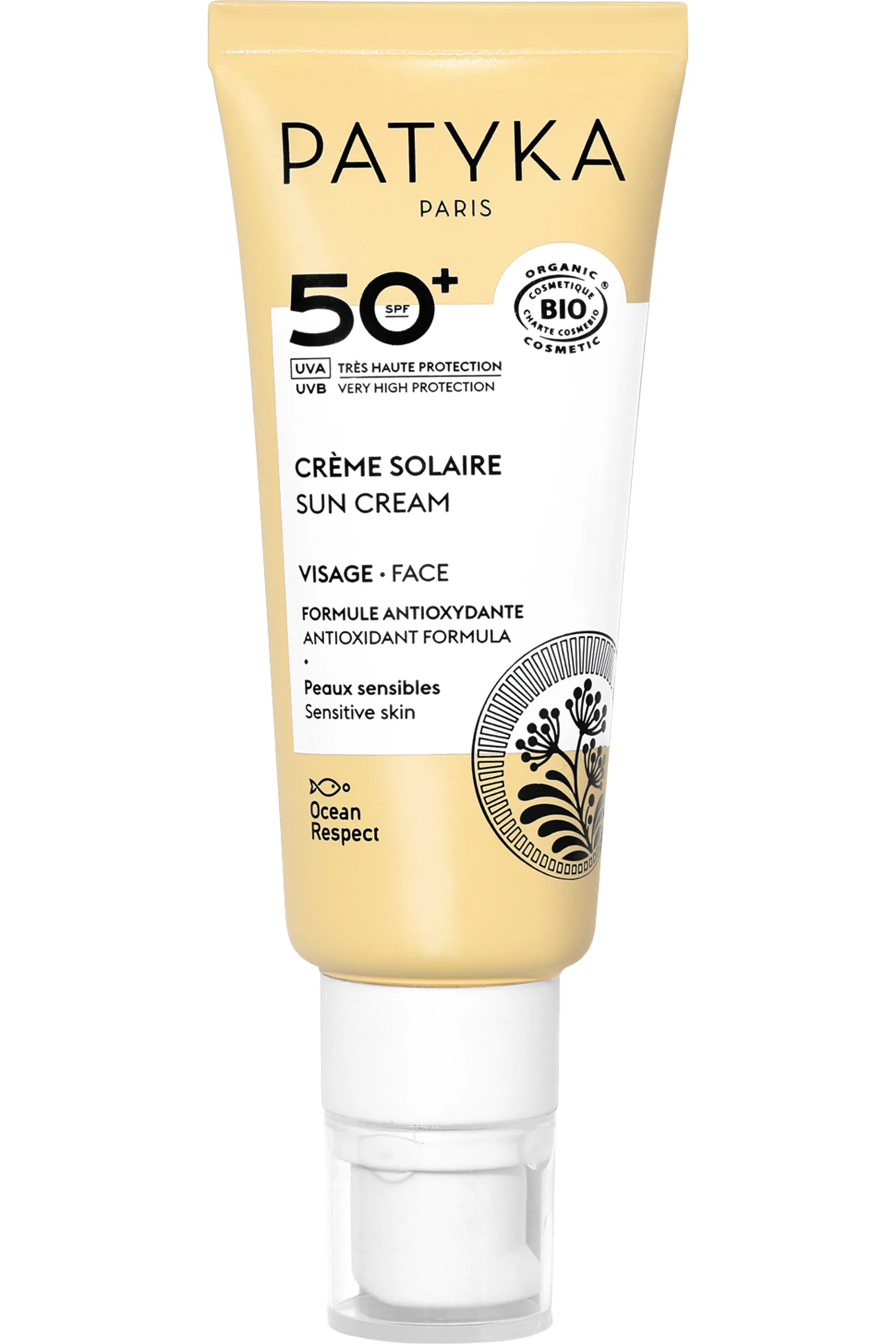 Patyka Crème solaire minérale visage SPF50+-40 ml