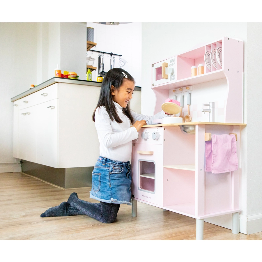 New Classic Toys Küchenzeile Modern mit Kochfeld, pink