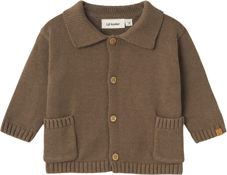 Lil' Atelier NBMTHEO LS LOOSE KNIT CARD LIL Shitake