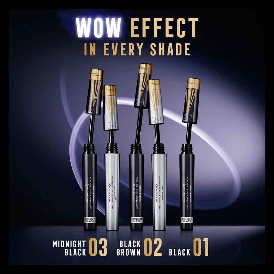 Max Factor Masterpiece 2-in-1 Lash Wow Mascara 003 Midnight Black 7 ml