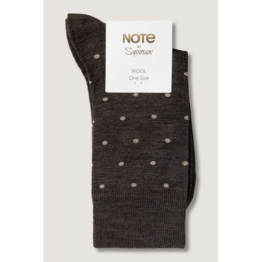 Note by Syversen Wool Dots Strømper, Brown/Beige