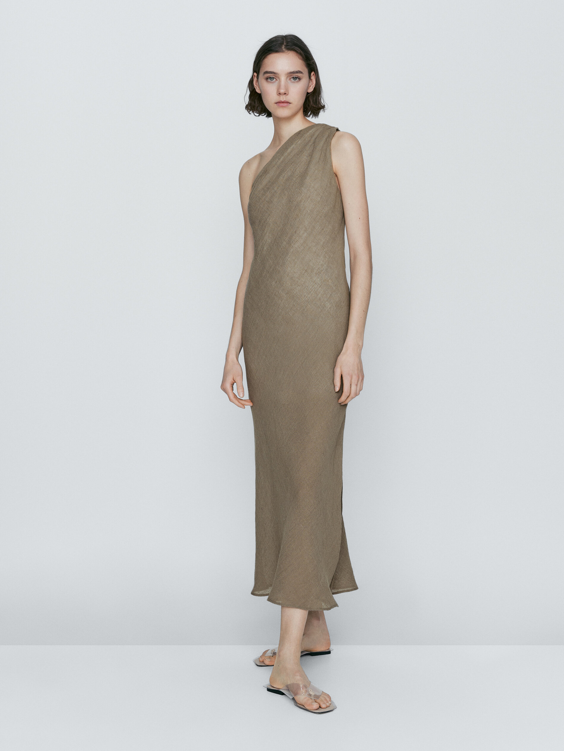 Vestido assimétrico com relevo - Stone