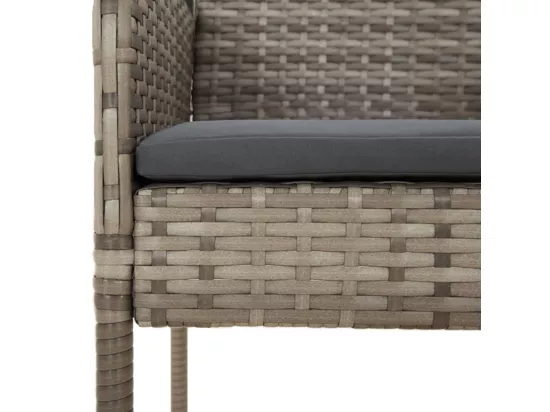 Ensemble à manger de jardin 9pcs et coussins noir et gris