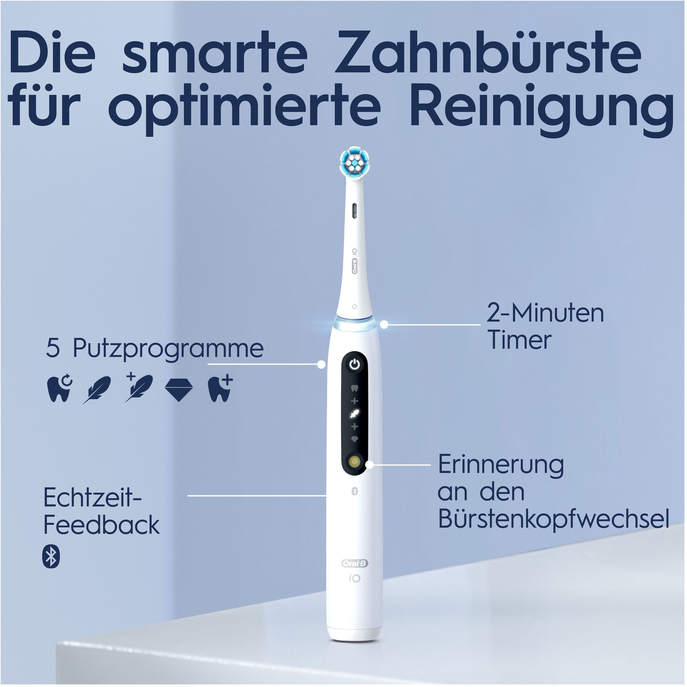 Oral-B Elektrische Zahnbürste »iO 5« 1 Stk. Aufsteckbürsten mit Magnet-Technologie, LED-Anzeige, 5 Putzmodi, Reiseetui