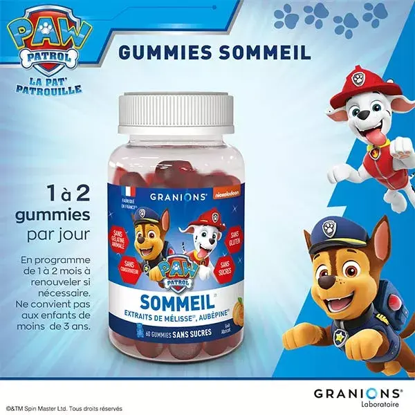 Granions Gummies Sommeil Pat Patrouille 60 gummies