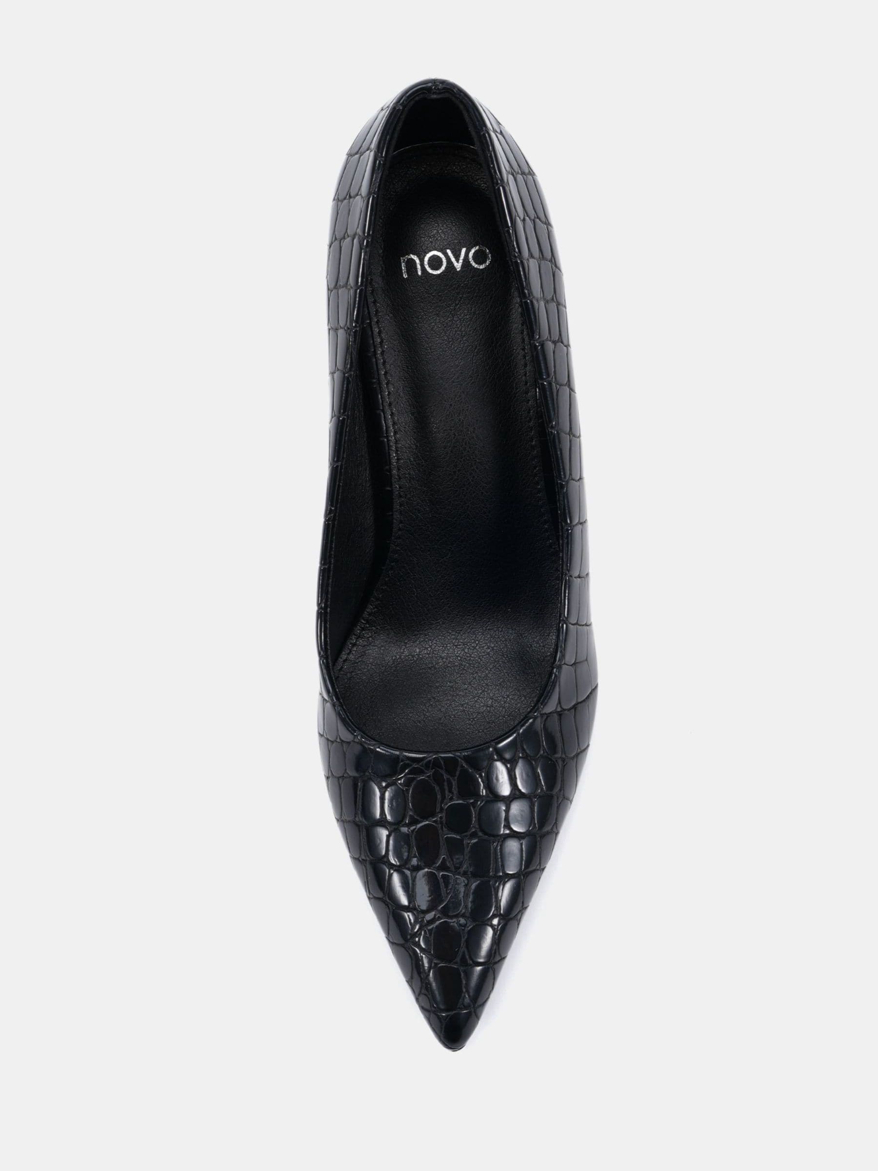 Zwart - Novo ILLIANA Point Toe Block Heel Courts
