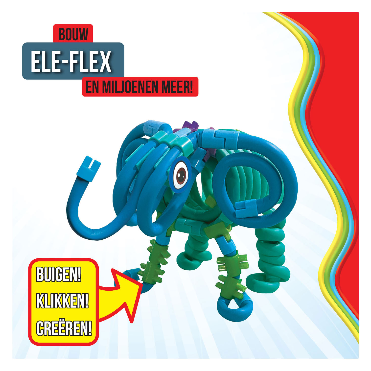 Spaghetteez Ele-Flex Olifant Flexibele Bouwstaafjes, 48dlg.