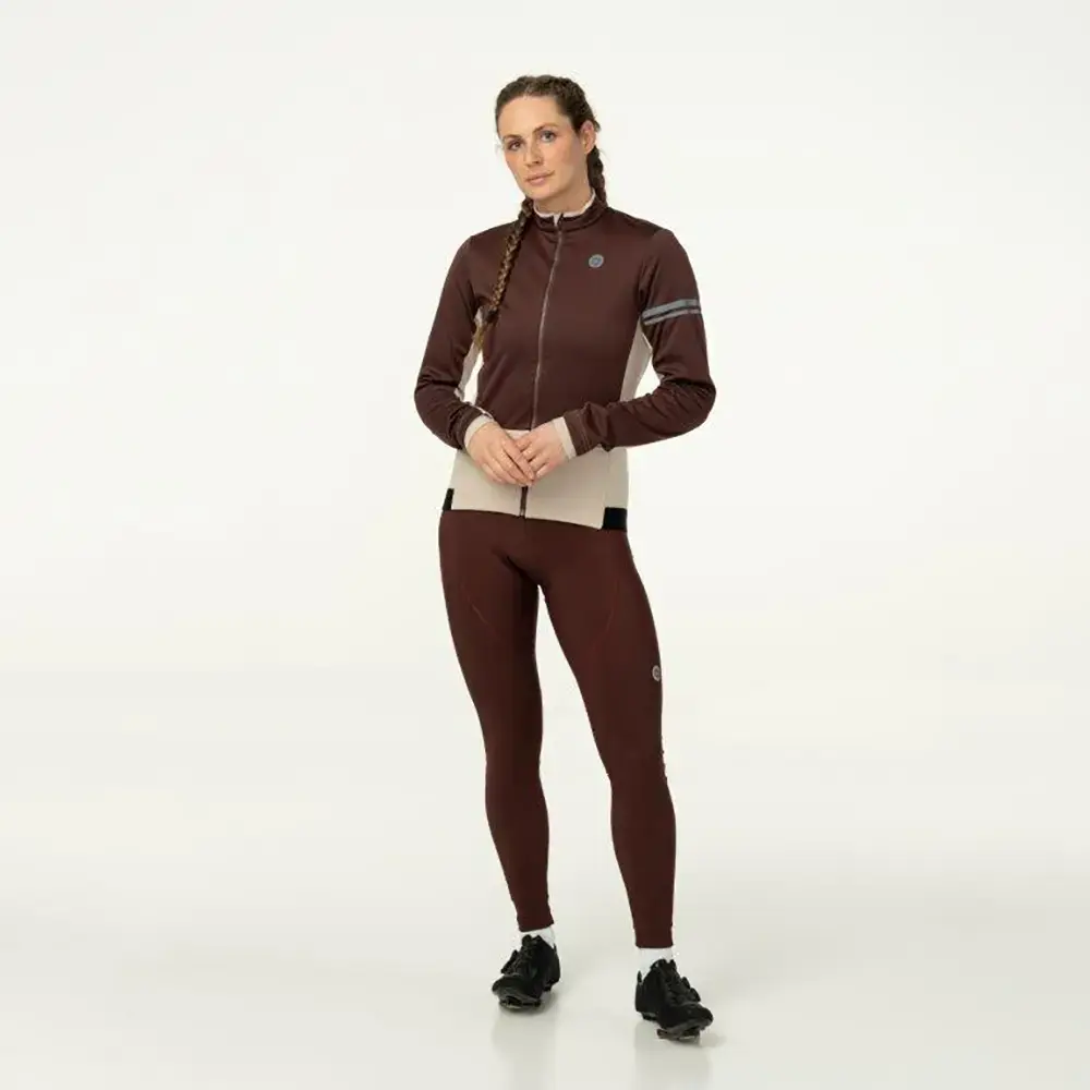 AGU Performance Winter Fietsjack Donkerrood/Beige Dames