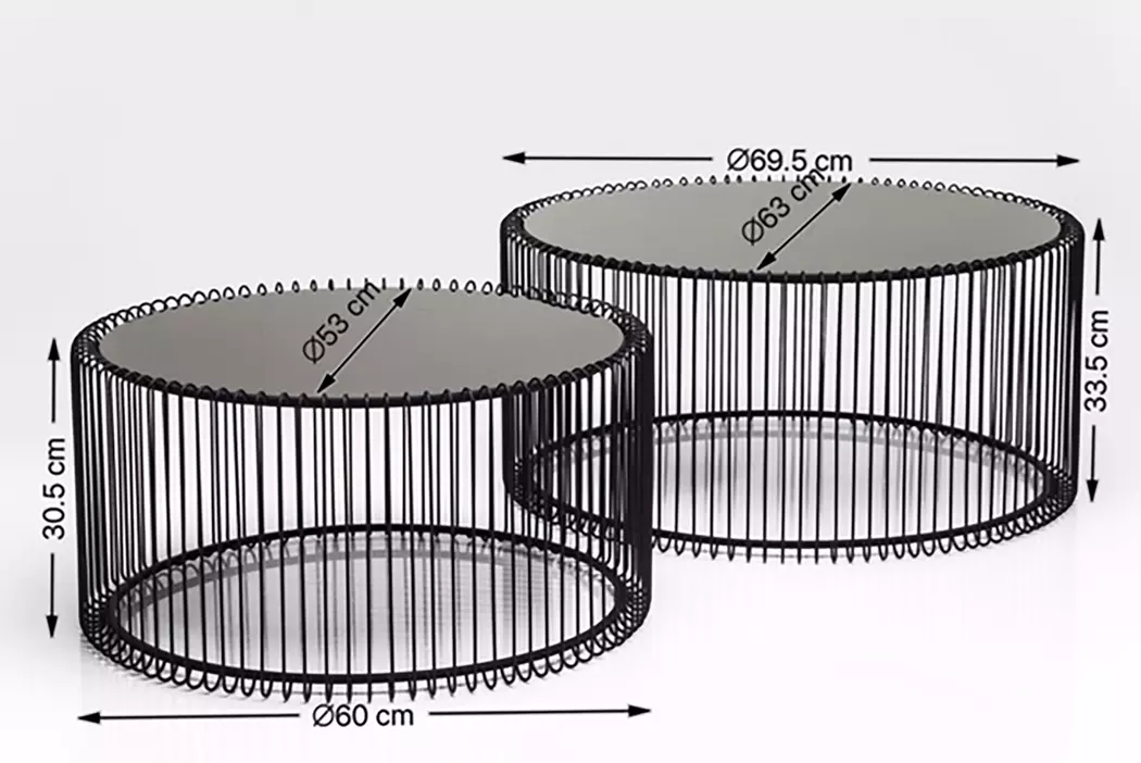 Couchtisch Wire Black 79577 2er Set