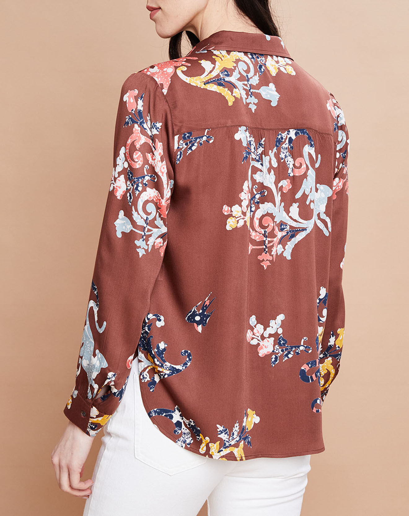 Inouitoosh Chemise Marbella fluide à motifs marron