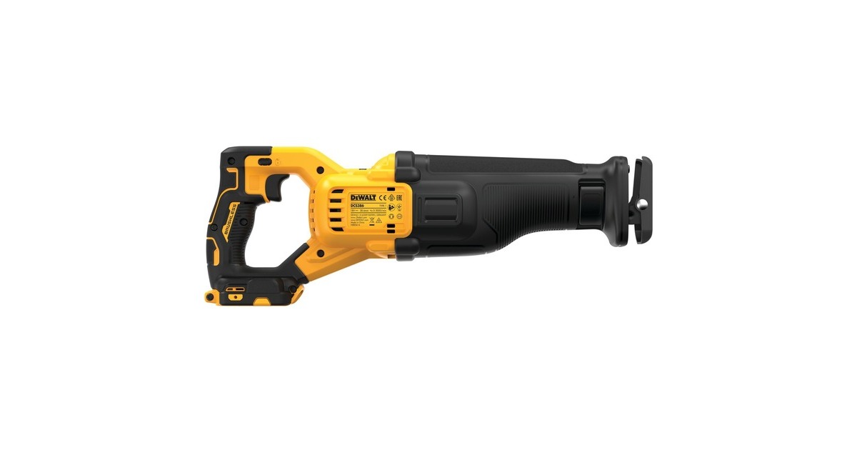 DEWALTAccu Reciprozaag DCS386NT-XJ (18V)  (Geel/zwart, zonder batterij en lader, in TSTAK Box VI)