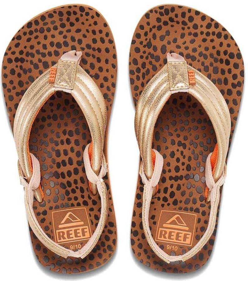Reef Kids Ahi Wild teenslippers met hielbandje bruin goud Meisjes EVA 22