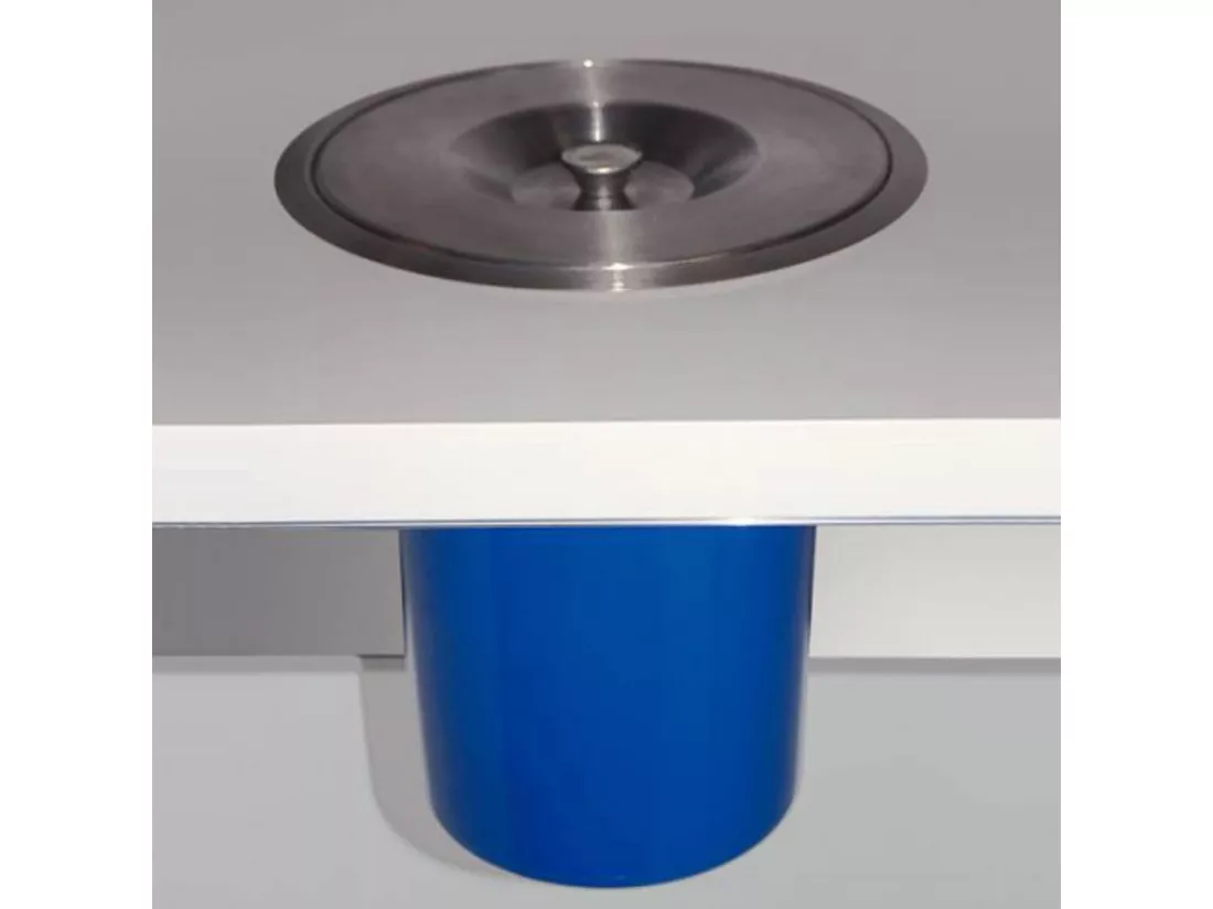 WELL HOME - Poubelle intégrée aux plans de travail, avec couvercle en inox 8L Bleu