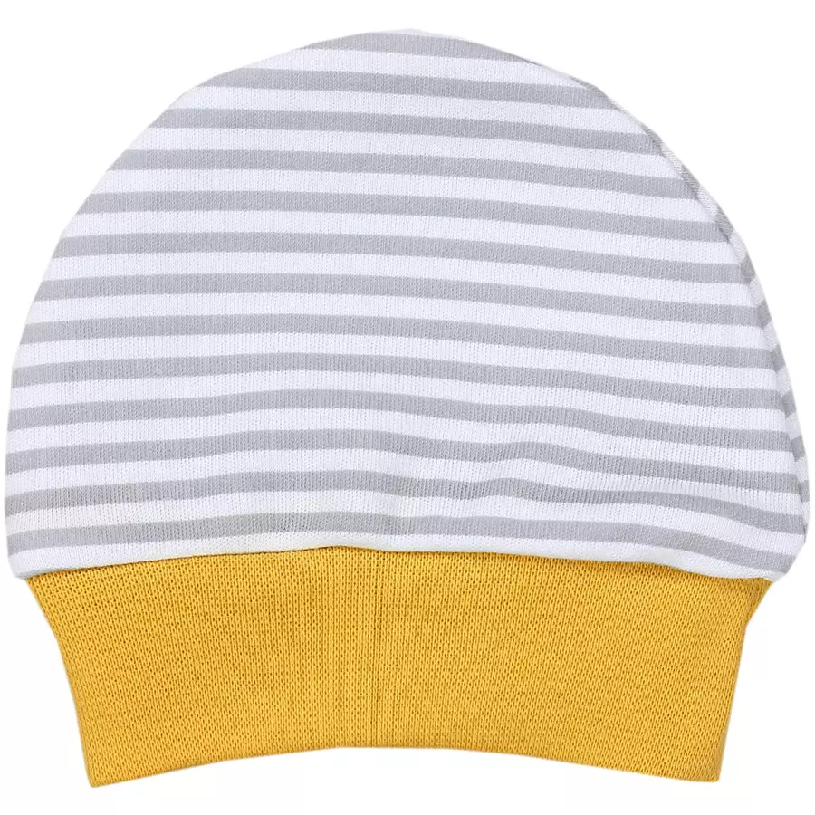 TupTam Baby Bekleidungsset Langarmbody Hose Mütze3 teilig graugelb