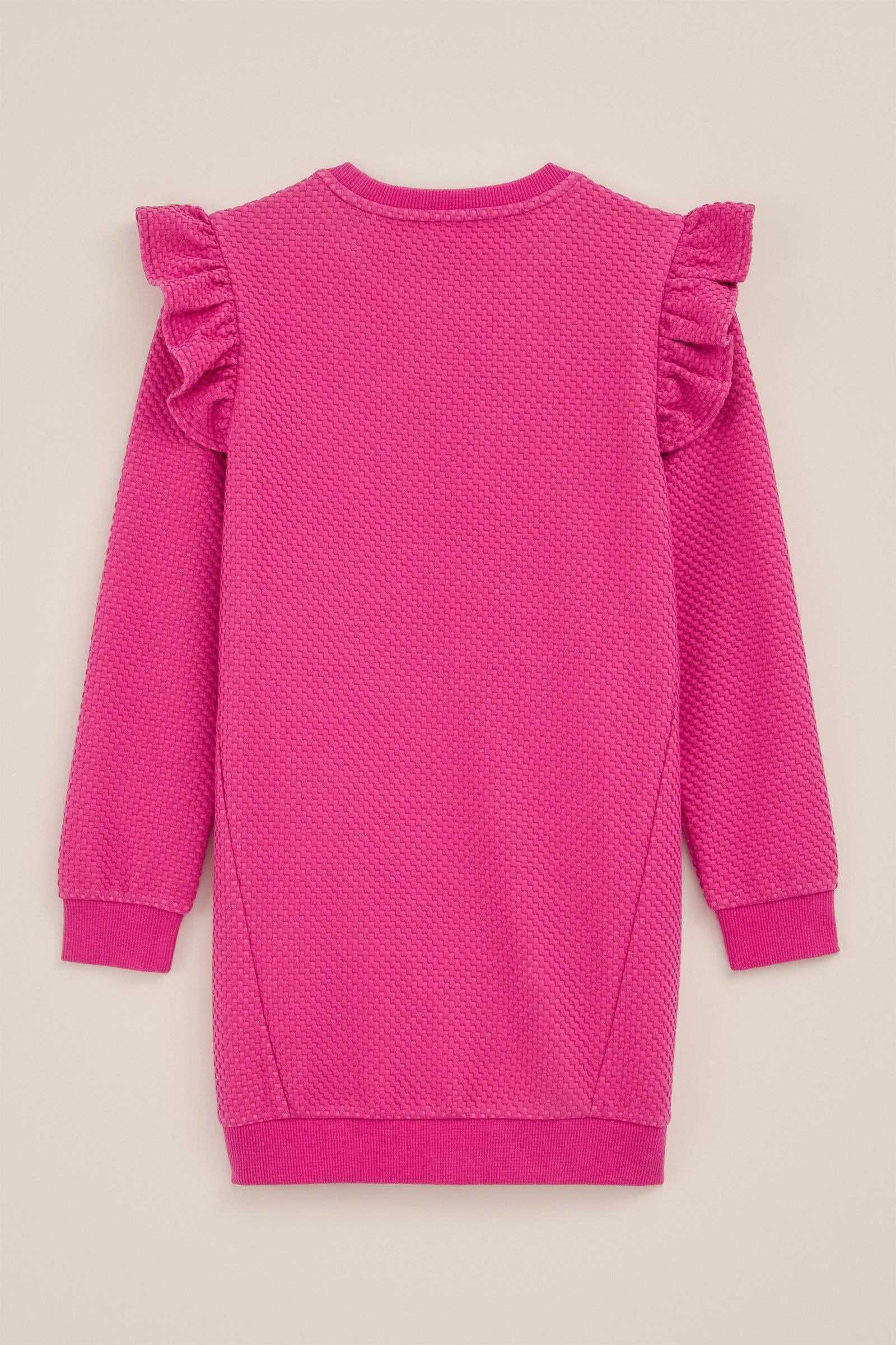 Meisjes sweatjurk met glittergaren WE Fashion Roze