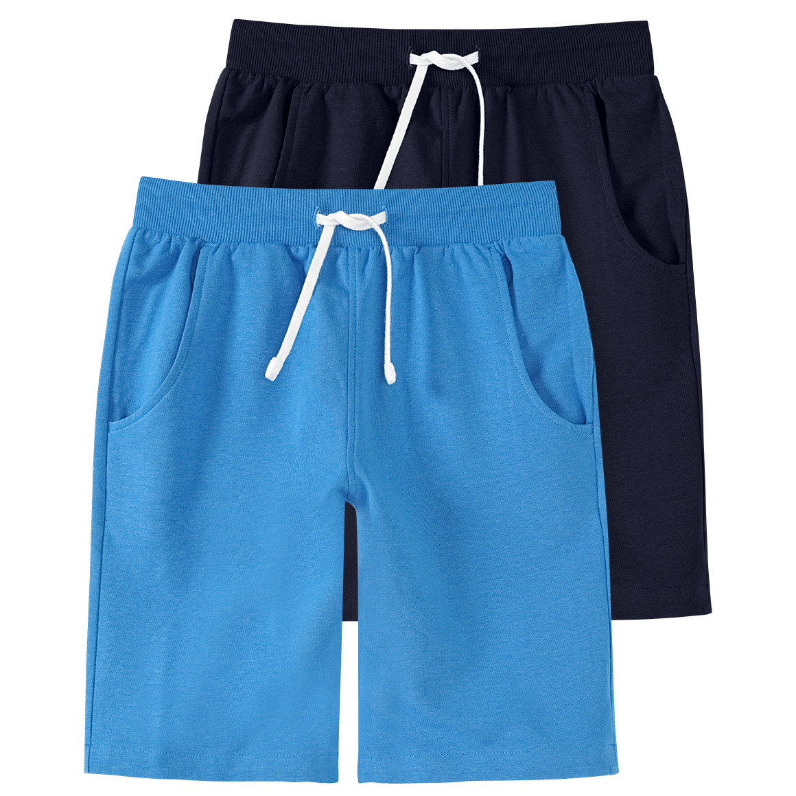 Famy 2 Jungen Joggingshorts im Set blau / dunkelblau