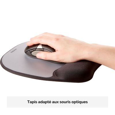 Fellowes - Tapis de souris / Repose-poignet en mousse à mémoire de forme - adapté aux souris optiques - support antidérapant